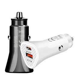 38W USBタイプCクイックQC3.0 PD 20WデュアルポートFast Car Charger for iPhone 12 Pro Xiaomi Huawei Samsung PD 313 313