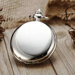 Pocket Watches Classic Fashion 37CM Fob Chain Smooth Steel Polish Quartz Watch Mens Pendant Gifts Box Thun22