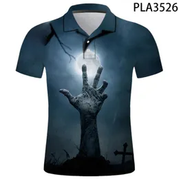 Men's Polos Men Shirt Horror Summer Summer Manga curta 3D Moda Homme Camisas Streetwear ROPA de Hombre Cool Topsmen's Men'smen's Mensmen's