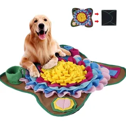 Pet Dog Snuffle Mat Färgglad näsa Luktträning Sniffing Pad Puzzle Toys Slow Fodering Mats Food Dispenser Carpet 220510