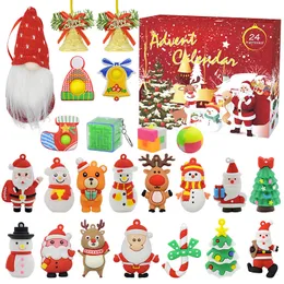 2022 Árvore de Natal pendurada Kids Toys 24 Countdown Calendário Blind Box Toy Conjunto