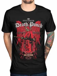 Men's T-Shirts Five Finger Death Punch Salvation Black Cotton Adult Top T-Shirt Tee 2022 Fashion Short Sleeve T Shirt