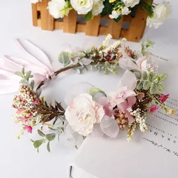 Decorative Flowers & Wreaths Garland Bridal Tiara Vintage Bohemian Travel Vacation Simulation Wreath Realistic Headwear Summer Wedding E2S