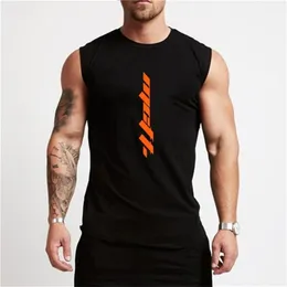 Summer Gym Tank Top Men Workout Sleeveless Shirt Bodybuilding Clothing Fitness s Sportswear Muscle Vests Tanktops 220624