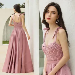 Ukochana A-Line Evening Dress for Women 2022 Straps z koralikami suknia balowa impreza na zamówienie najnowsze