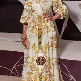 Spring Party Dress Vonda Women Vintage Printed Maxi Long Casual Vestido Robe Femme Holiday Sundress Overized 220613