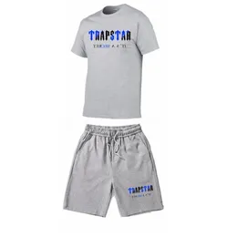 Trapstar Tracksuit 세트 남성 T 셔츠 쇼트 세트 여름 스포츠웨어 조깅 바지 스트리트하라 주쿠 탑 Tshirt Suit 220609
