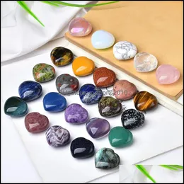 Konst och hantverk Arts Gifts Home Garden Natural Crystal Quartz Stone Jewelry Ornament Gemstones Heart Mineral Healing Reiki DH06G