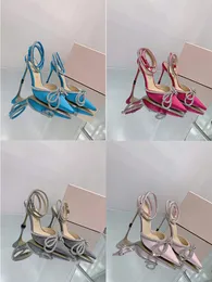 Designer-Sandalen für Damen, High Heels, Ledersohle, Schwarz, Rosa, Diamantkette, Dekoration, Bankett, Damenschuhe, Seidengesicht, sexy formelle Hausschuhe