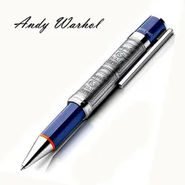 Wielki pisarz Andy Warhol Signature Ballpoint Pen Unikalny metalowe ulgi luf