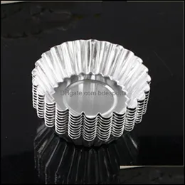 Aluminium 5.5-6,9 cm Rundform Muffinsägg Tarta Pudding Case Cake Cupcake Liner Bakning Matlagningsform 3 Storlek Drop Leverans 2021 Verktyg Bakewar