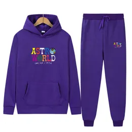 Kawaii Tracksuit Women 16 Colors Two Pieces Set Astro World Hoodies Sweatshirt Pants Suit Hoody Jogging Sportswear Outfit 220715