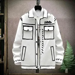 Männer Jacken 2021 Neue Herbst Casual Jacke Koreanische Mode Kurze Revers mantel Dekoration Körper Männer Mantel Hohe Qualität hip Hop Jacken Männer T220914