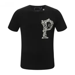 Camisetas de camisetas masculinas estilo de verão masculino t-shirt preto tamas de gola alta camisetas de manga curta pp para homens 1258 homens
