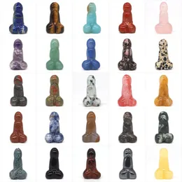 Dekorativa föremål Figurer Partihandel 1" Mini Penis Staty Naturlig ädelsten Kristall Reiki Healing Polerad Kvarts Heminredning Samla