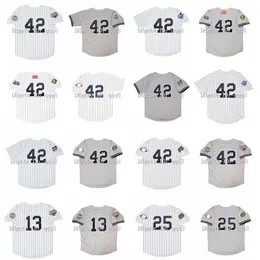 Na85 1999 World Series Vintage Mariano Rivera قمصان بيسبول Alex Rodriguez Jason Giambi 2001 2000 2003 2009 أبيض رمادي حجم S-4XL