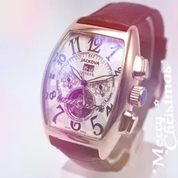 Banda de couro de luxo Tourbillon Mechanical Men Watch 45mm Data Data de Esqueleto Automático Super Luminoso 5Atm Imper impermeável Relógios de Crystal Mirror Relógio de espelho de cristal importado