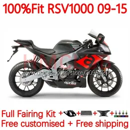 Fantas de injeção para Aprilia RSV4 RSV-1000 RSV 1000 R RSV1000R 161NO.20 RSV1000 R RR 09 10 11 12 13 14 15 RSV1000RR 2009 2012 2012 2012 2013 2014 2015 Body Glossy preto brilhante