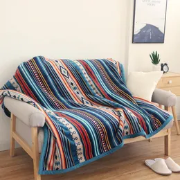 Blankets Bohemian Ethnic Style Geometric Sofa Blanket Leisure Tapestry Soft Warm Cotton Spring And Autumn Light