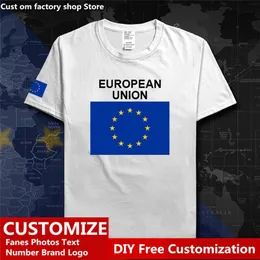 الاتحاد الأوروبي United in Diversity Eu Eur Country T Shirt Custom Jersey Fans Diy Name Name Fashion Loose Disual Tirt 220616