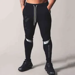 Jesienne Spodnie Casual Men Joggers Slim Spits Black Running Sports Male Gym Fitness trening bawełniany spodnie dna G220713