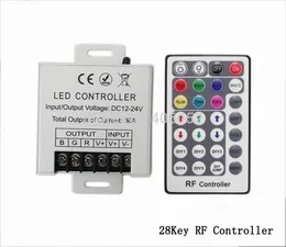 Denetleyiciler RF uzaktan kumandalı 30A 12V 24V 360W 28KEY SMD 3528 LED Şerit ve Modül Lightgb ControllerSrgb RGB