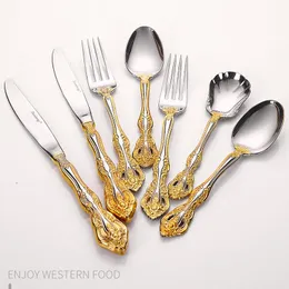 Ужинать наборы посуды Nordic Modern Art Cutlery Set Set Neanless Steel Luxury Desicn
