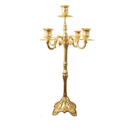 Candle Holders Europe Gold/Siver 5 Arm Metal Candelabra Gold Large Stand For Home Decration