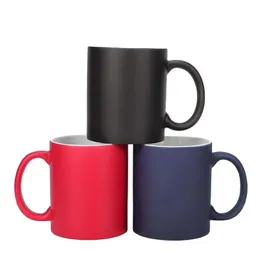 Tasse à café par Sublimation de 11 oz, tasses vierges à couleur changeante, tasses à lait en céramique sensibles à la chaleur, MAT