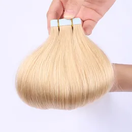 Extensión de cabello humano con cinta de 18-24 pulgadas Múltiples colores para opción Trama de piel de cabello humano liso y sedoso 40 piezas