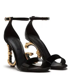 Летние роскошные сандалии Keira, женская обувь из полированной телячьей кожи, туфли на каблуке D-Baroquel, вечерние свадебные сексуальные женские сандалии EU35-43 Box