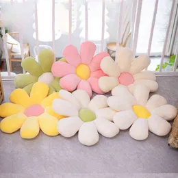Cm Colorful Daisy Flower Plush Pillow Toy Soft Cartoon Plant Stuffed Doll Chair Cushion Sofa Children Lovers Birthday Gifts J220704