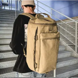 Ryggsäck preppy stil skola bokväska bärbar dator ryggsäckar reser utomhus sportcylinder canvas ryggsäcksbackpack