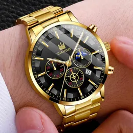 Luxury Mens Designer Watches Wybuchowe trzy oko stalowe opaski nie mechaniczne kalendarz biznesowy kwarc męski