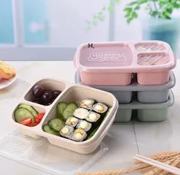 Wheat Straw Lunch Box Microwave Bento Boxs Packaging Dinner Service Quality Health Natural Student Portable Food Storage CCA13285