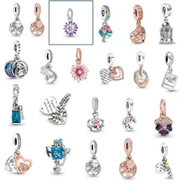 Neue lose Perlen aus S925-Sterlingsilber, zum Selbermachen, für Damen, Freunde, Geschenk, Schmuck, Original-Passform für Pandora-Charm-Armband, Perlen-Anhänger, modisch, für Jungen und Mädchen, Liebesblume, lässiger Charme