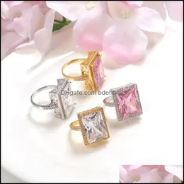 Уважительные кольца ювелирные изделия Новая большая груша акцент камень розовое золото