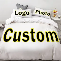 Diy Bedding Set Po Image Custom size Queen King Duvet Cover set Pillowcase Customized Bedclothes Bed Linen Drop Ship 220622