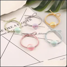 Hair Rubber Bands Jewelry Shiny Shell Cute Elastic Band Ponytail Holder Gum For Ties Scrunchies Hairband Rope Women Girl Drop Delivery 2021