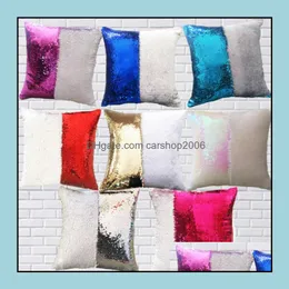 Pillow Case Bedding Supplies Home Textiles Garten Ll Magische Glitzer Wurf Pailla Meerjungfrau Kissen ER DHSG8