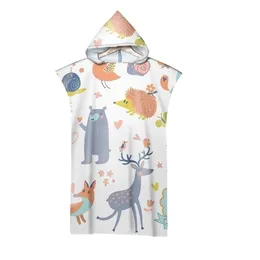 Cartoon Cute Animal Cape Bothed Bath Brill Birthday Nazwa Niestandardowa szata Poncho Surf Szybki sucha szlafrok ręcznik na plaży 220616