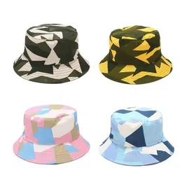 Bucket Hats Floral Flowers Fisherman Hat Double Side Wearing Camouflage Sunshade Caps Spring Summer Casual Beach Basin Hat dd347