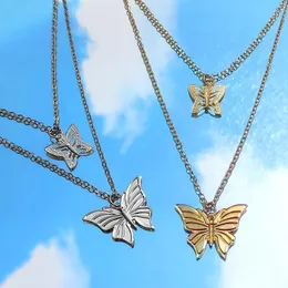 Bylia Jewel Fashion Multilayer Butterfly Colar Butterfly Colar Gold Silver Chain Fine Long for Women Jewelry Chains