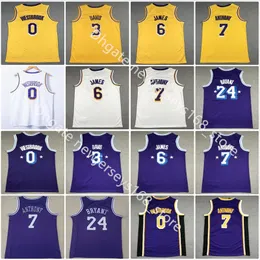 75th Anniversary 2022 Purple New City Basketball James Jerseys Russell 0 Westbrook Carmelo 7 Anthony 3 Davis Jersey Stitched Quality Yellow White Black