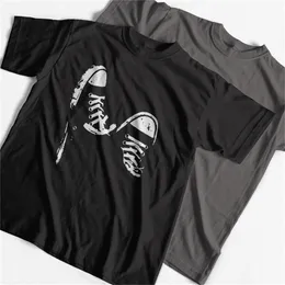 Coolmind 100%면 캐주얼 짧은 슬리브 스케이트 신발 남자 티셔츠 멋진 여름 멋진 남자 티셔츠 남성 티셔츠 남자 티 셔츠 220323