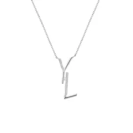 Women Designer Necklace Jewelry Luxury Designers Necklace Silver Letters Chains Pendent Gold Y Necklaces Party Accessories with Box 22021802R