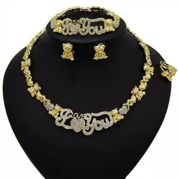 African Jewelry Set Tassel Fashion Indian Jewelry Sets Bridal Wedding Party Elegant Women Necklace Bracelet Earrings Ring 201222