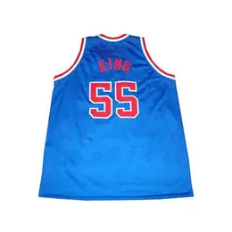 SjZl98 55 Bernard King Ft. Skinka High School Basketball Jerseys Blue Broderi Stitched Personifierad Anpassad Alla storlekar och Namn Jersey