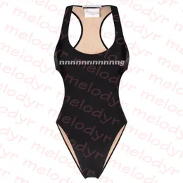 Sexy Hollow Swimwear Summer One Piece Bikini Diamond Letter Printed Womens Swim Swimsuit