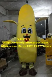 Mascot doll costume Lively Yellow Banana Mascot Costume Mascotte Banannas Pisang With Small Red Nose Large Peels Happy Face Adult No.2937 Fr